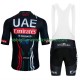 Uomo Completo Maglie e Salopette Uae Emirates 2024 Black