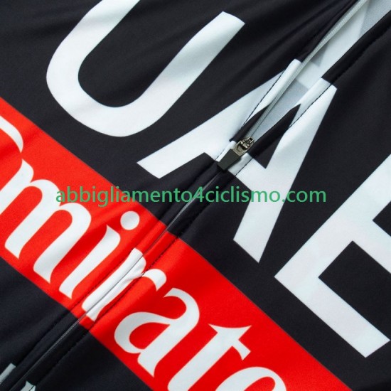 Uomo Completo Maglie e Salopette Uae Emirates 2024 Black