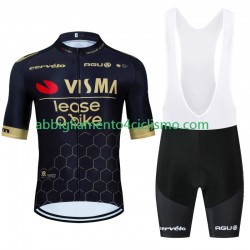 Uomo Completo Maglie e Salopette Visma Lease A Bike 2024 Black