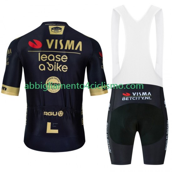 Uomo Completo Maglie e Salopette Visma Lease A Bike 2024 Black