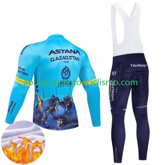Uomo Invernale Completo Maglie e Calzamaglia con bretelle Astana Qazaqstan 2024 Team