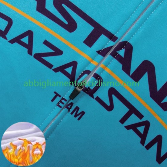 Uomo Invernale Completo Maglie e Calzamaglia con bretelle Astana Qazaqstan 2024 Team