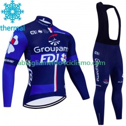 Uomo Invernale Completo Maglie e Calzamaglia con bretelle Fdj Groupama 2023