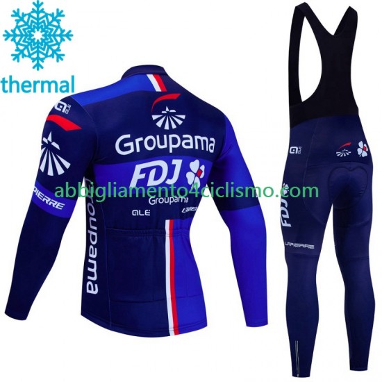 Uomo Invernale Completo Maglie e Calzamaglia con bretelle Fdj Groupama 2023