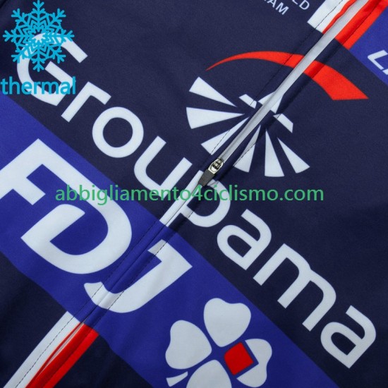 Uomo Invernale Completo Maglie e Calzamaglia con bretelle Fdj Groupama 2023