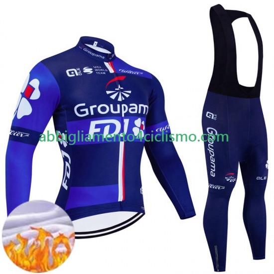Uomo Invernale Completo Maglie e Calzamaglia con bretelle Fdj Groupama 2024