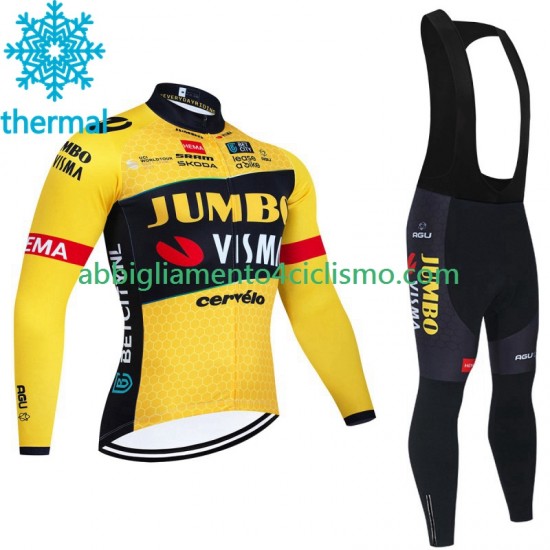 Uomo Invernale Completo Maglie e Calzamaglia con bretelle Jumbo Visma 2023
