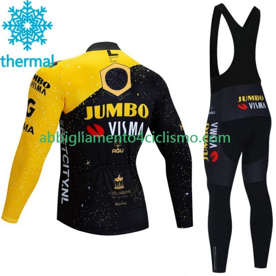 Uomo Invernale Completo Maglie e Calzamaglia con bretelle Jumbo Visma Tdf Velodrome 2023