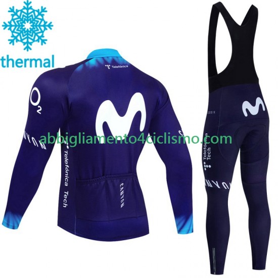 Uomo Invernale Completo Maglie e Calzamaglia con bretelle Movistar 2023