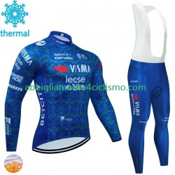 Uomo Invernale Completo Maglie e Calzamaglia con bretelle Visma Lease A Bike Tdf 2024 Blanc