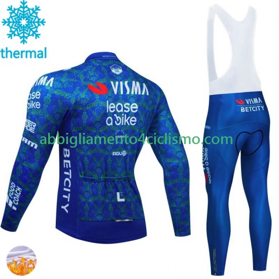 Uomo Invernale Completo Maglie e Calzamaglia con bretelle Visma Lease A Bike Tdf 2024 Blanc