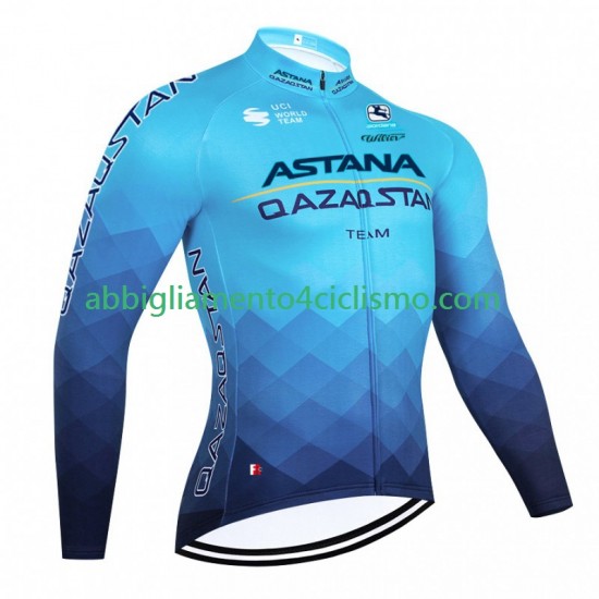 Uomo Maglia Ciclismo Maniche Lunghe Astana Qazaqstan 2023