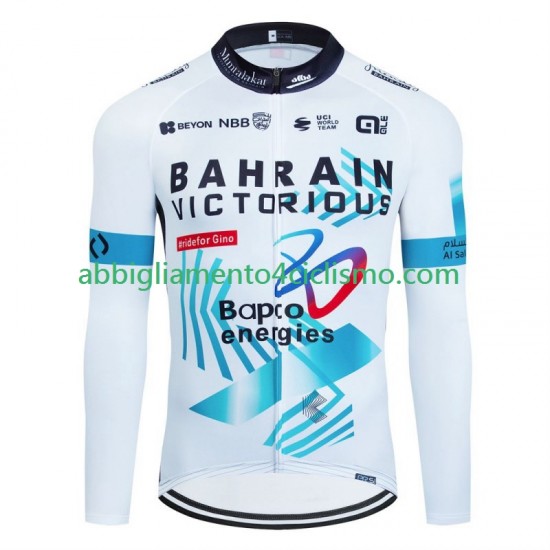 Uomo Maglia Ciclismo Maniche Lunghe Bahrain Victorious 2024