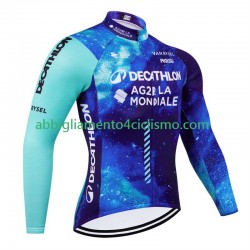 Uomo Maglia Ciclismo Maniche Lunghe Decathlon Ag2R 2024 N001