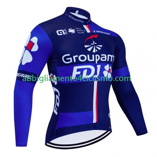 Uomo Maglia Ciclismo Maniche Lunghe Fdj Groupama 2023