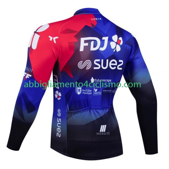 Uomo Maglia Ciclismo Maniche Lunghe Fdj Suez 2024