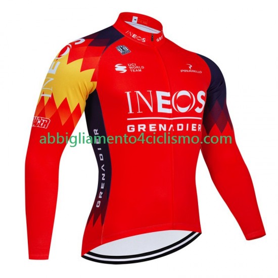 Uomo Maglia Ciclismo Maniche Lunghe Ineos Grenadier 2023