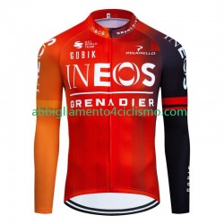 Uomo Maglia Ciclismo Maniche Lunghe Ineos Grenadier 2024