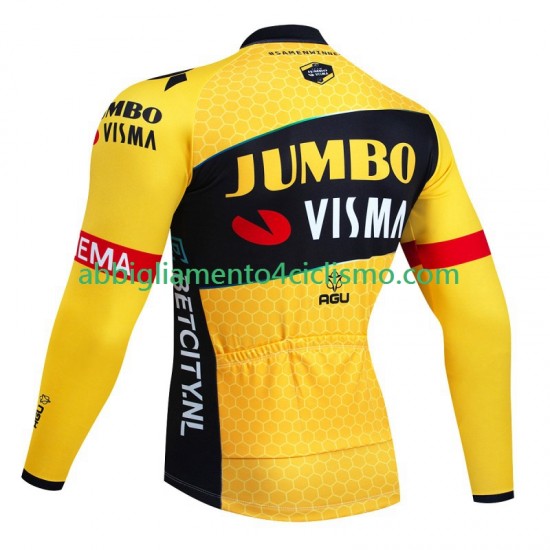 Uomo Maglia Ciclismo Maniche Lunghe Jumbo Visma 2023