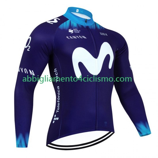 Uomo Maglia Ciclismo Maniche Lunghe Movistar 2023