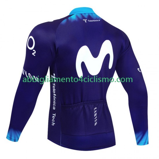 Uomo Maglia Ciclismo Maniche Lunghe Movistar 2023