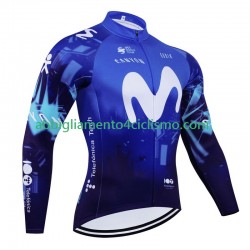 Uomo Maglia Ciclismo Maniche Lunghe Movistar 2024