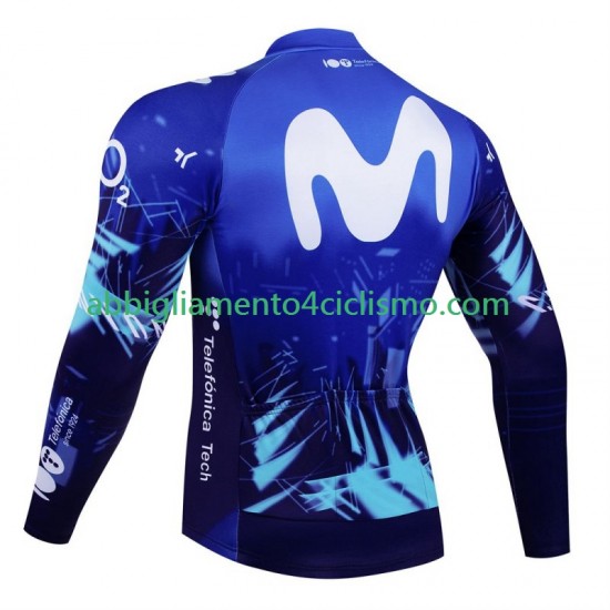 Uomo Maglia Ciclismo Maniche Lunghe Movistar 2024