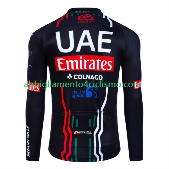 Uomo Maglia Ciclismo Maniche Lunghe Uae Emirates 2024 N001