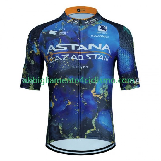 Uomo Maglia Ciclismo Maniche Corte Astana Qazaqstan 2024