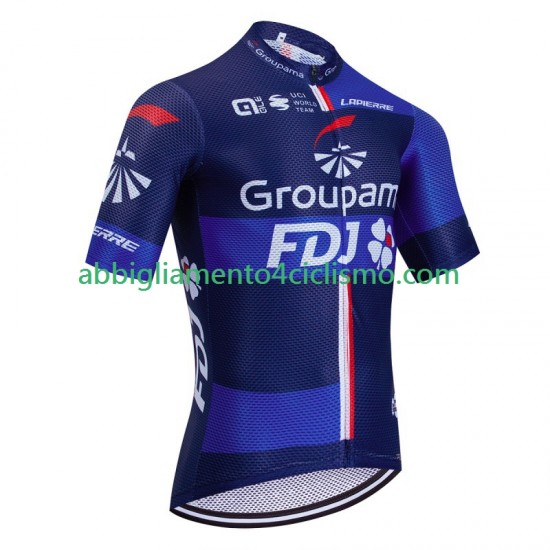 Uomo Maglia Ciclismo Maniche Corte Fdj Groupama 2023