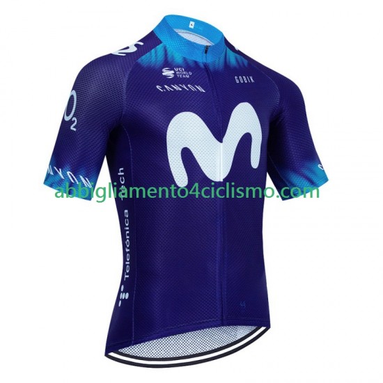 Uomo Maglia Ciclismo Maniche Corte Movistar 2023