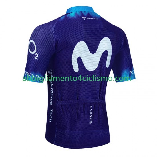 Uomo Maglia Ciclismo Maniche Corte Movistar 2023