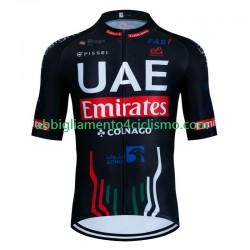 Uomo Maglia Ciclismo Maniche Corte Uae Emirates 2024 N001