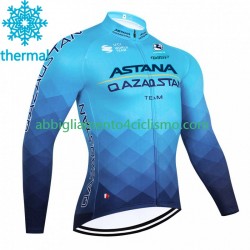 Uomo Maglia Invernale Ciclismo Astana Qazaqstan 2023