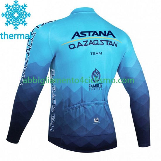 Uomo Maglia Invernale Ciclismo Astana Qazaqstan 2023