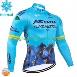 Uomo Maglia Invernale Ciclismo Astana Qazaqstan 2024 N001