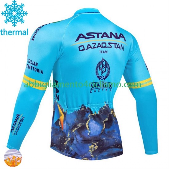 Uomo Maglia Invernale Ciclismo Astana Qazaqstan 2024 N001