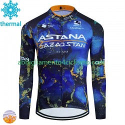 Uomo Maglia Invernale Ciclismo Astana Qazaqstan 2024