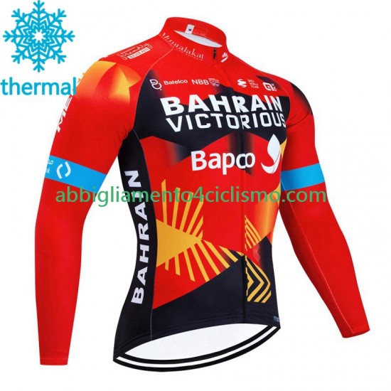 Uomo Maglia Invernale Ciclismo Bahrain Victorious 2023