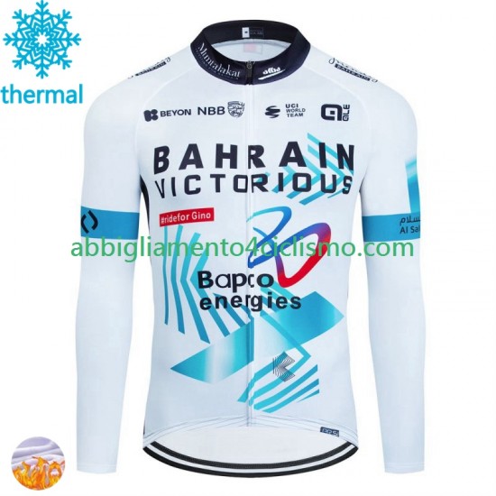Uomo Maglia Invernale Ciclismo Bahrain Victorious 2024