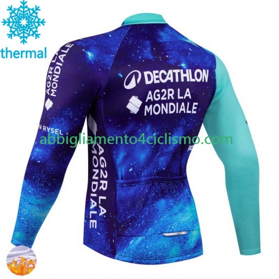 Uomo Maglia Invernale Ciclismo Decathlon Ag2R 2024 N001