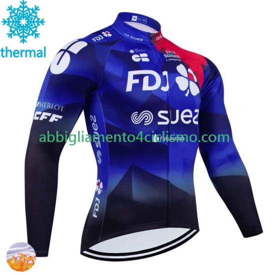 Uomo Maglia Invernale Ciclismo Fdj Suez 2024