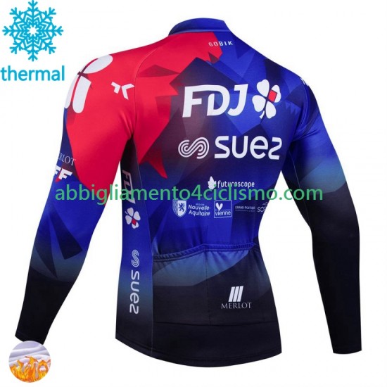 Uomo Maglia Invernale Ciclismo Fdj Suez 2024