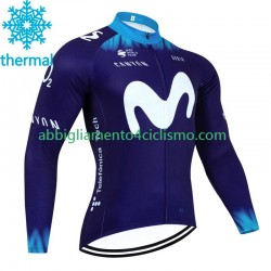 Uomo Maglia Invernale Ciclismo Movistar 2023