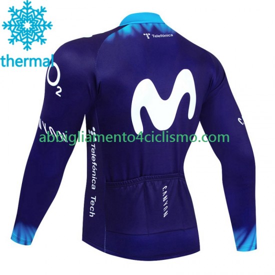 Uomo Maglia Invernale Ciclismo Movistar 2023