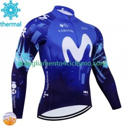 Uomo Maglia Invernale Ciclismo Movistar 2024