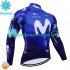 Uomo Maglia Invernale Ciclismo Movistar 2024