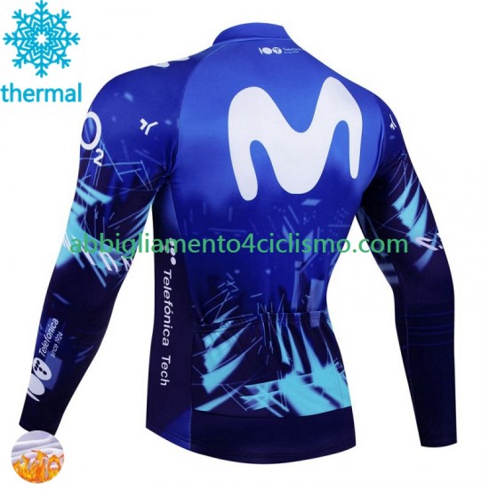 Uomo Maglia Invernale Ciclismo Movistar 2024