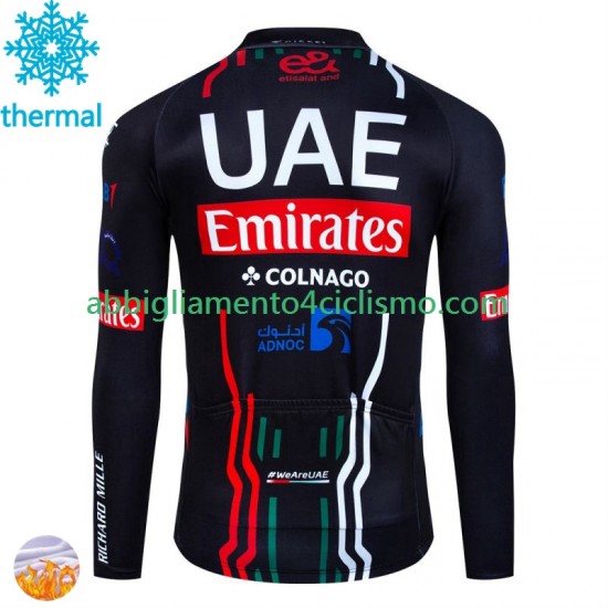 Uomo Maglia Invernale Ciclismo Uae Emirates 2024 N001