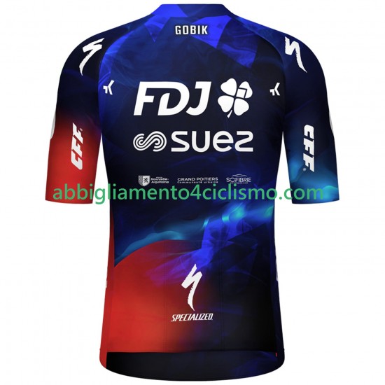 Donna Maglia Ciclismo Maniche Corte FDJ SUEZ 2025